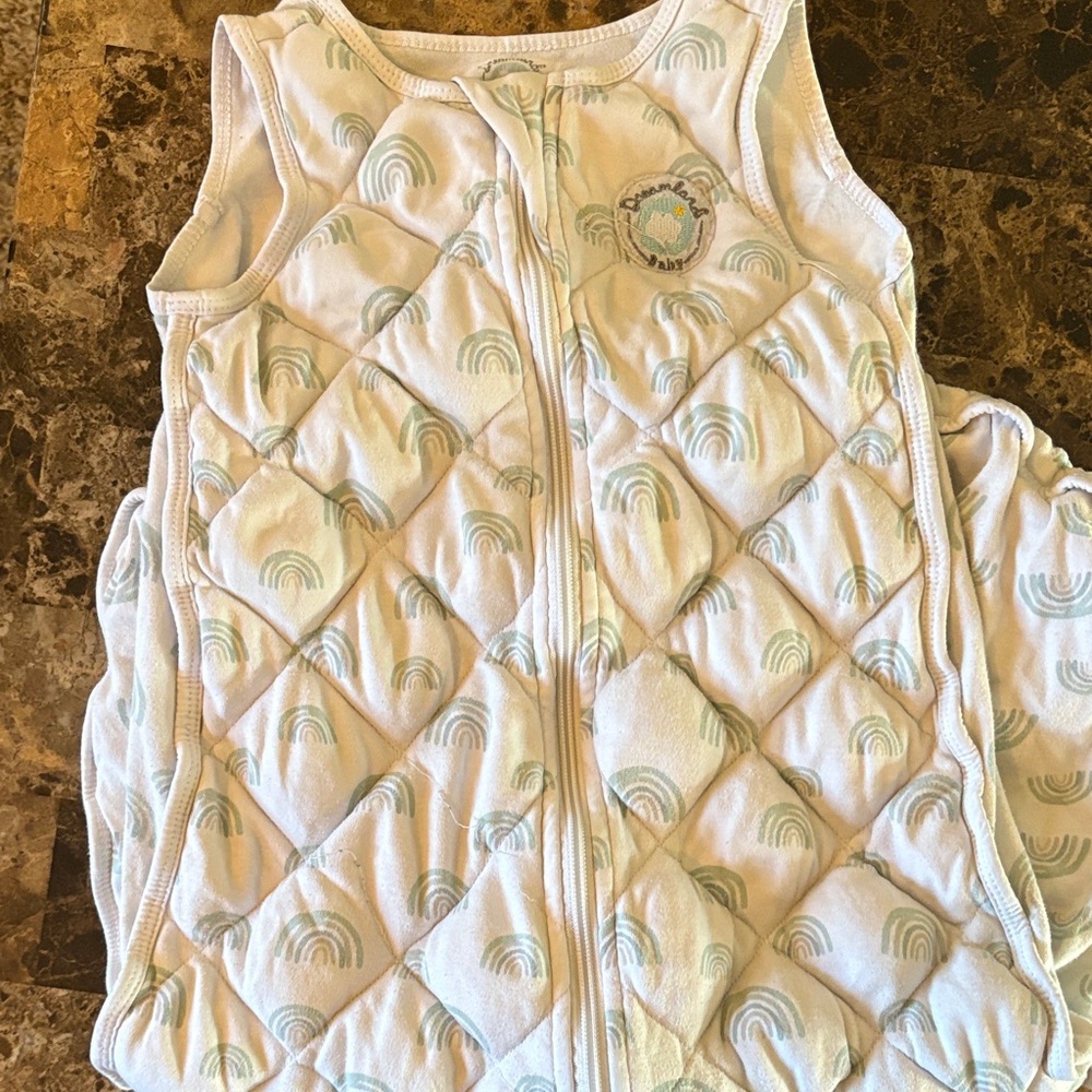 Dreamland weighted Sleep Sack - White with Blue Rainbow